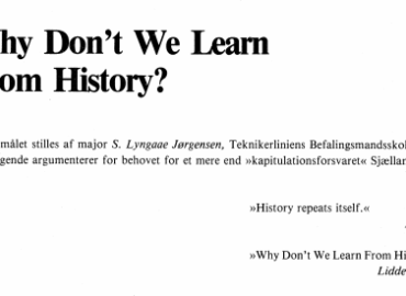 Why Don’t We Learn From History?