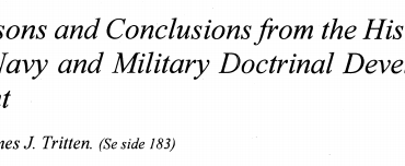 Lessons and Conclusions from the History of Navy and Military Doctrinal Development